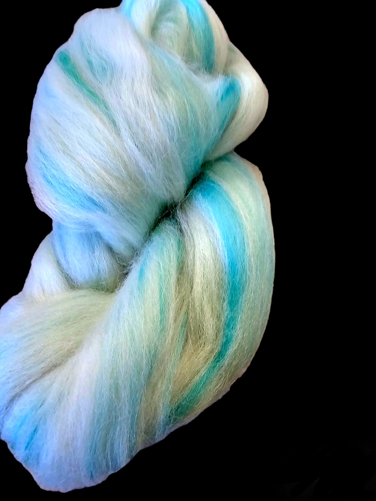 Minty merino,silk, and bamboo roving