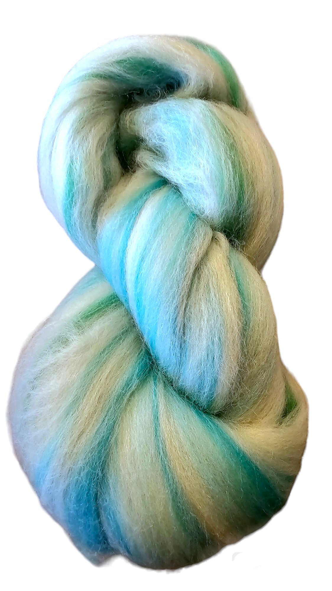 Minty merino,silk, and bamboo roving