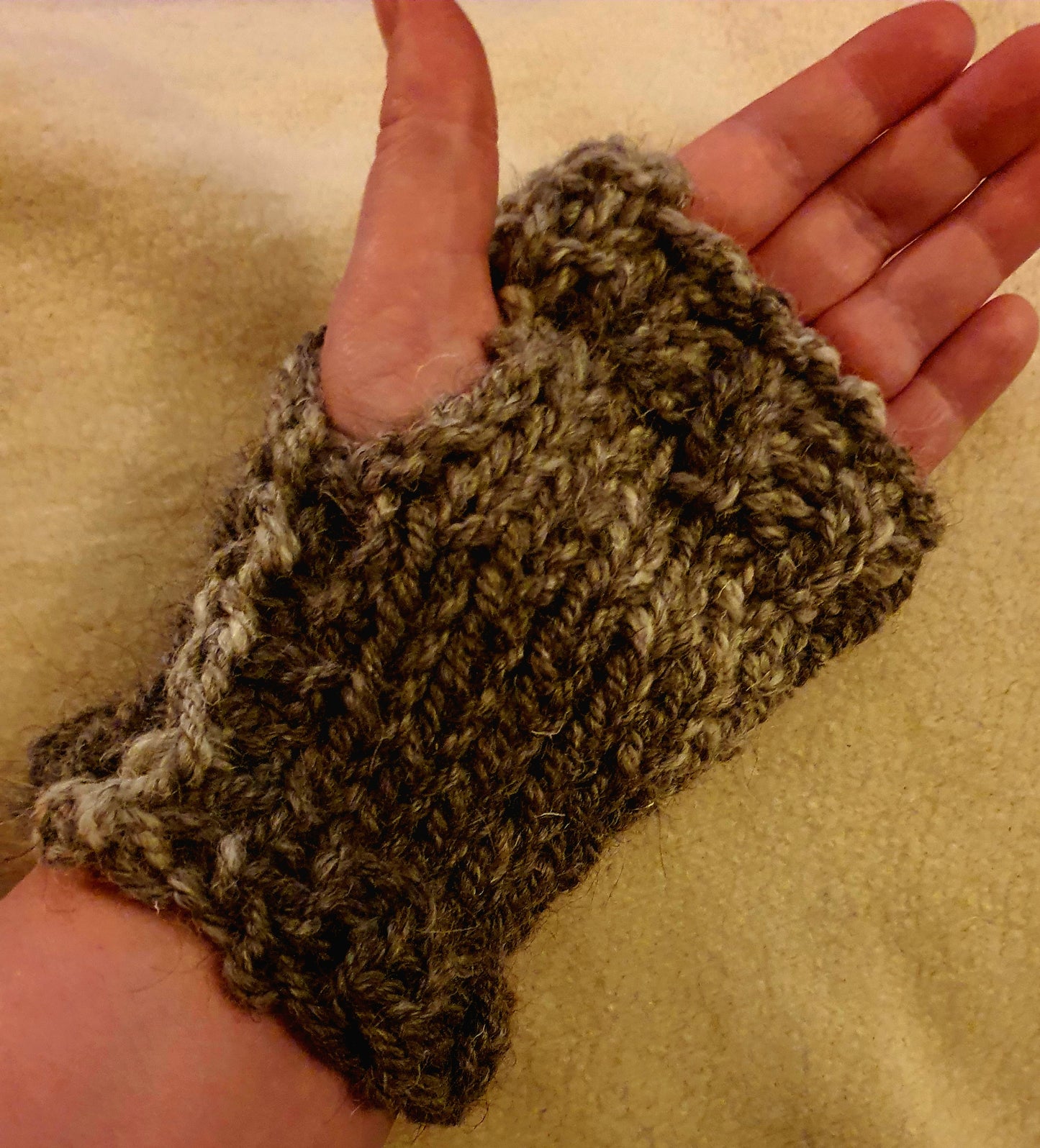 Handmade items made from handspun yarn. (Pet fur yarn and sheeps wool yarn).