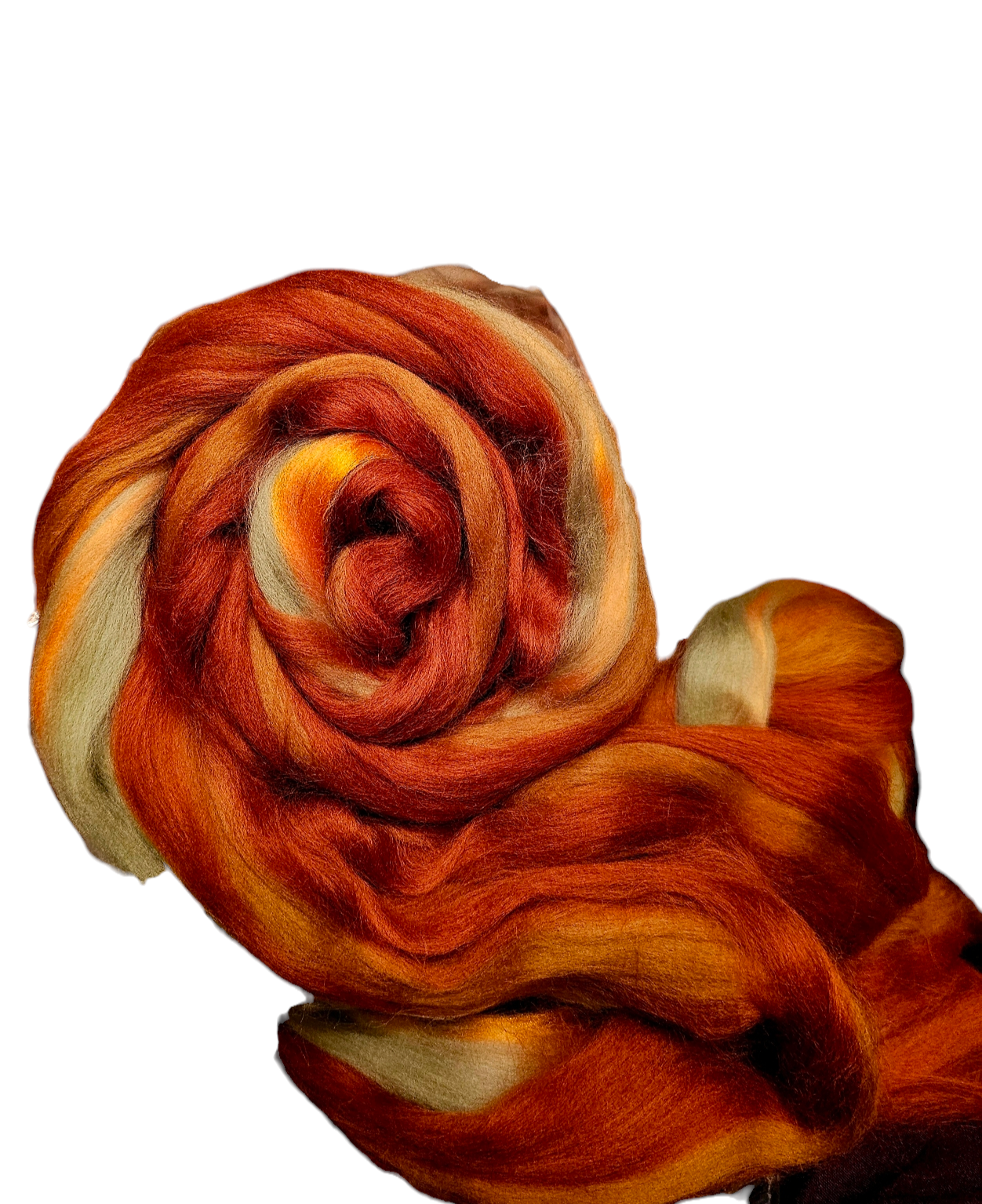 Autumn spice merino,silk, and bamboo roving