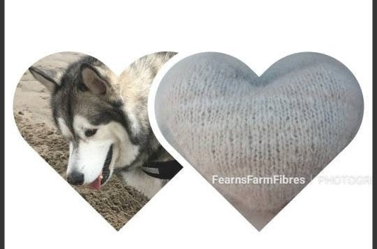 Pet fur yarn heart keepsake. Have your pets fur turned into something you can keep forever. Dog, cat, rabbit, memorial/keepsake cheingora