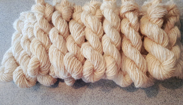 Wool spinning services.  Custom-made traditional hand spun yarn from your sheep's wool or alpaca.